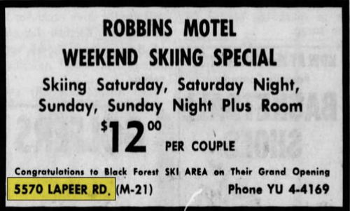 Blue Water Motel (Robbins Motel & Gift Shop) - Jan 1966 Ad
